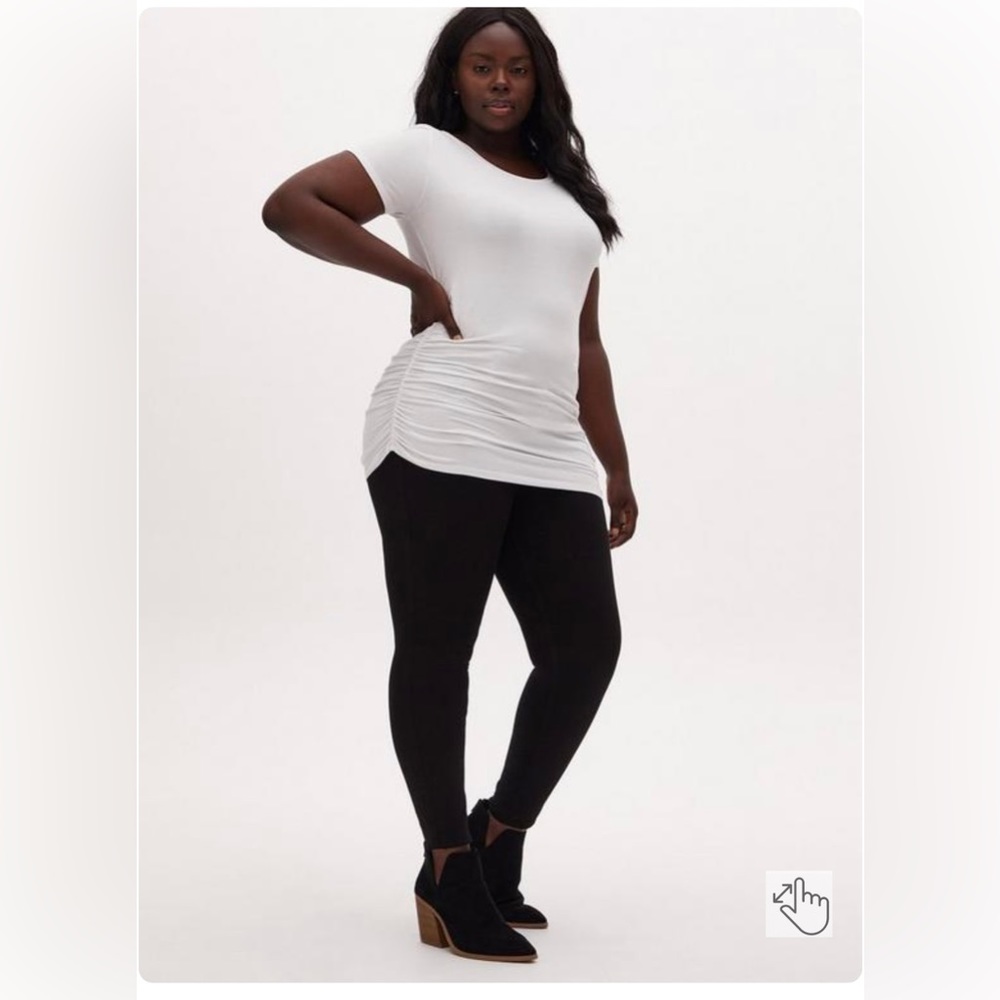 Slim Fit Super Soft Crew Neck Ruched Tee